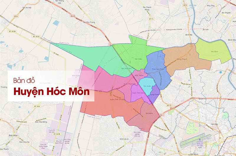 Bản đồ Huyện Hóc Môn: Cập nhật quy hoạch, vị trí các tuyến đường chính