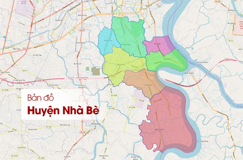 Bản đồ Nhà Bè TPHCM: Cập nhật quy hoạch, vị trí các tuyến đường chính