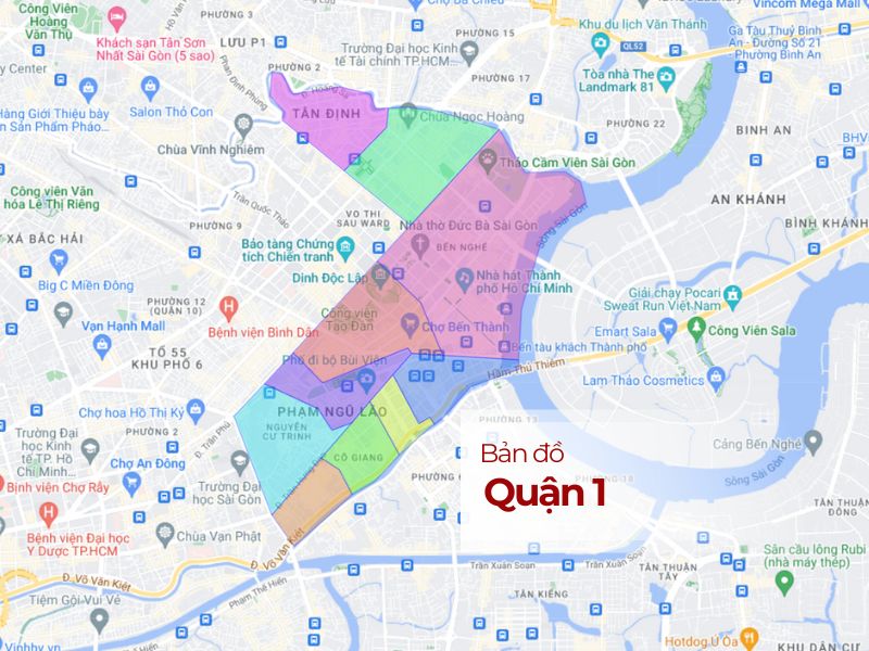 Bản đồ Quận 1 - Định vị Địa lý - Hành chính