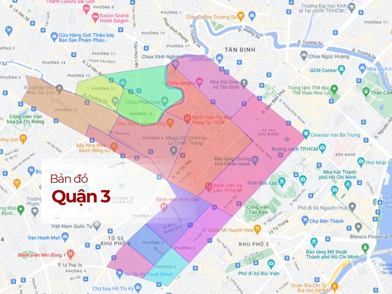 Bản đồ Quận 3 - Định vị Địa lý - Hành chính