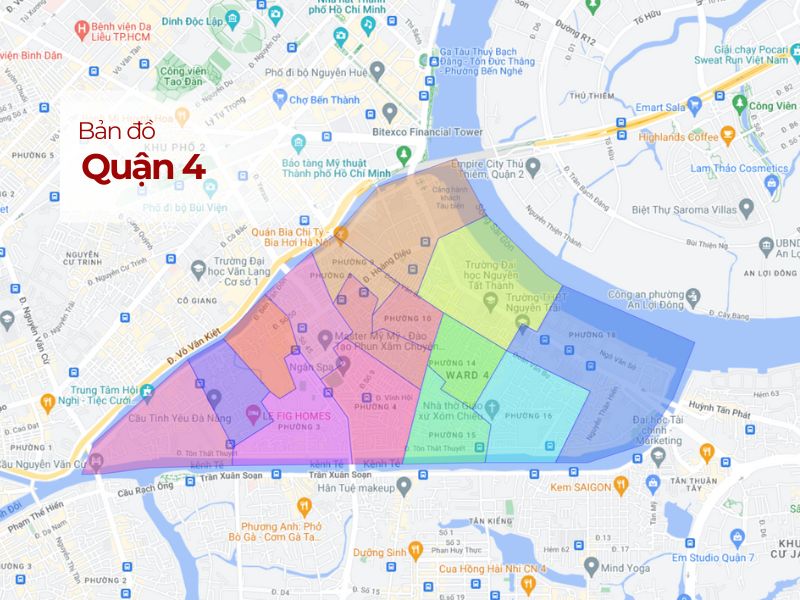 Bản đồ Quận 4 - Định vị Địa lý - Hành chính