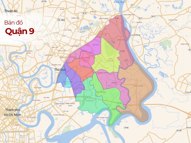 Bản đồ Quận 9, TP.HCM: Cập nhật quy hoạch, vị trí các khu dân cư & tiện ích