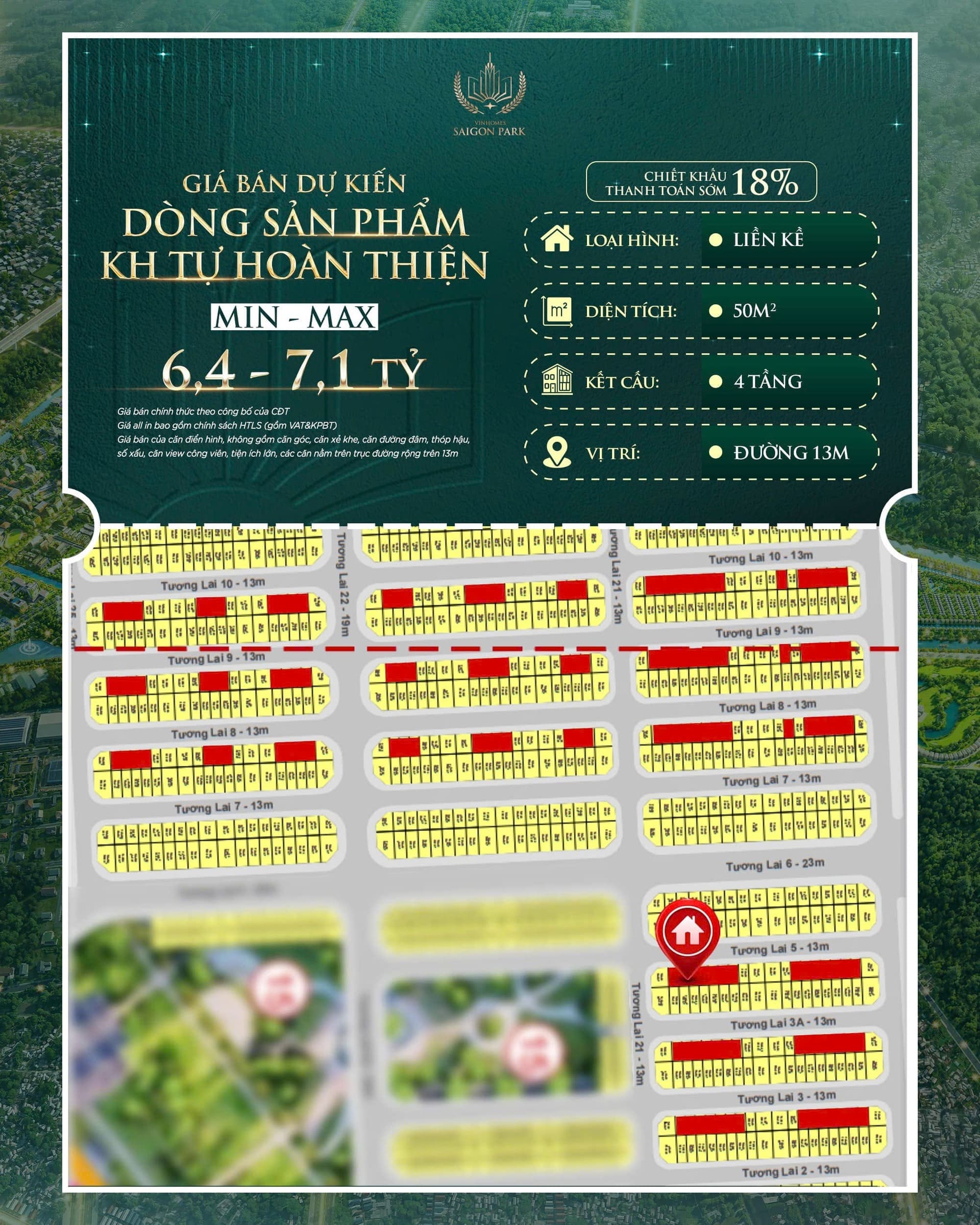 Giá bán nhà thô tại Vinhomes Saigon Park Hóc Môn